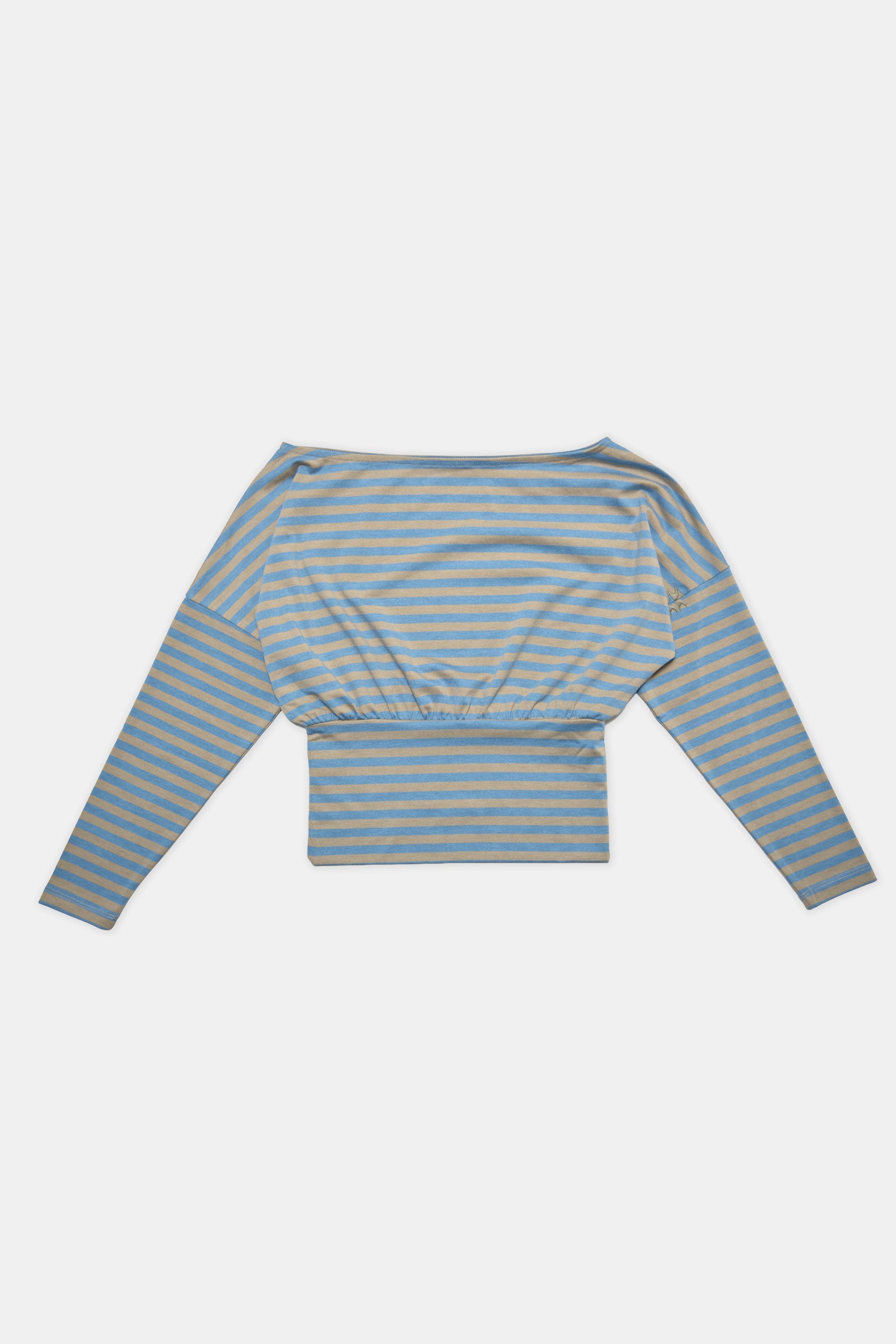 Off Shoulder Blue Striped Top