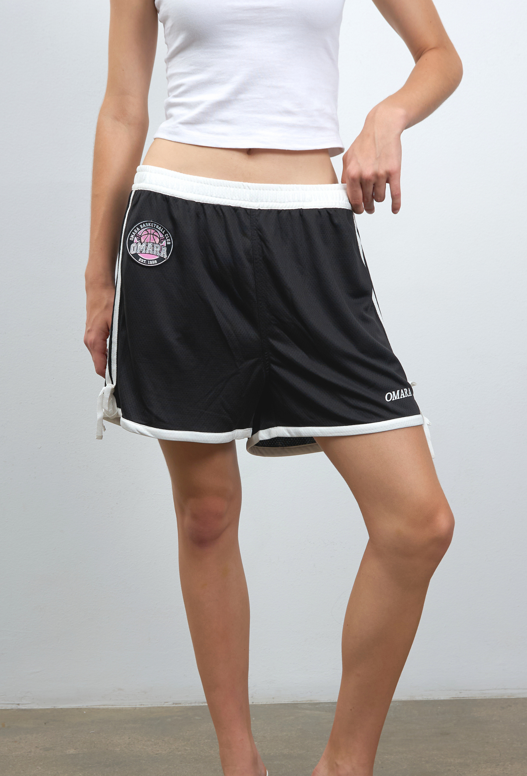 Black Logo Mesh Shorts