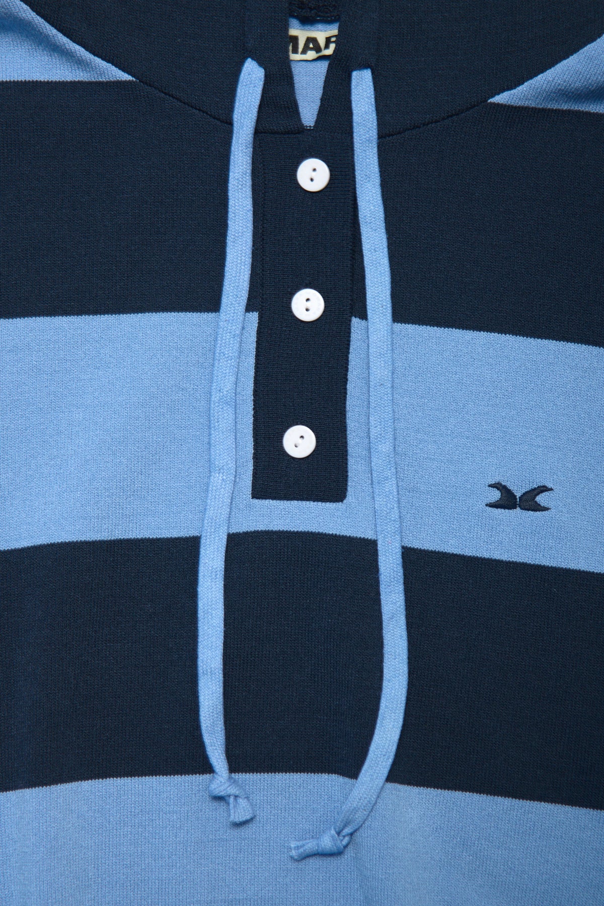 Hooded Striped Blue Polo