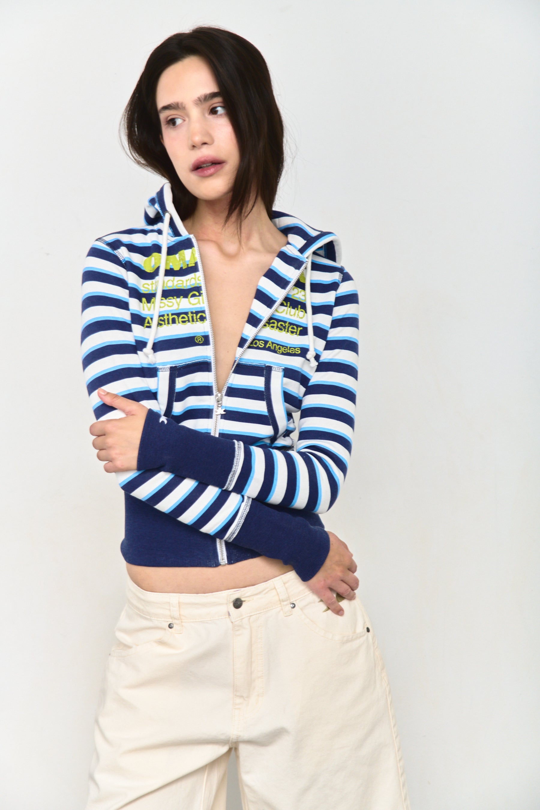 Essential Blue Striped Hoodie