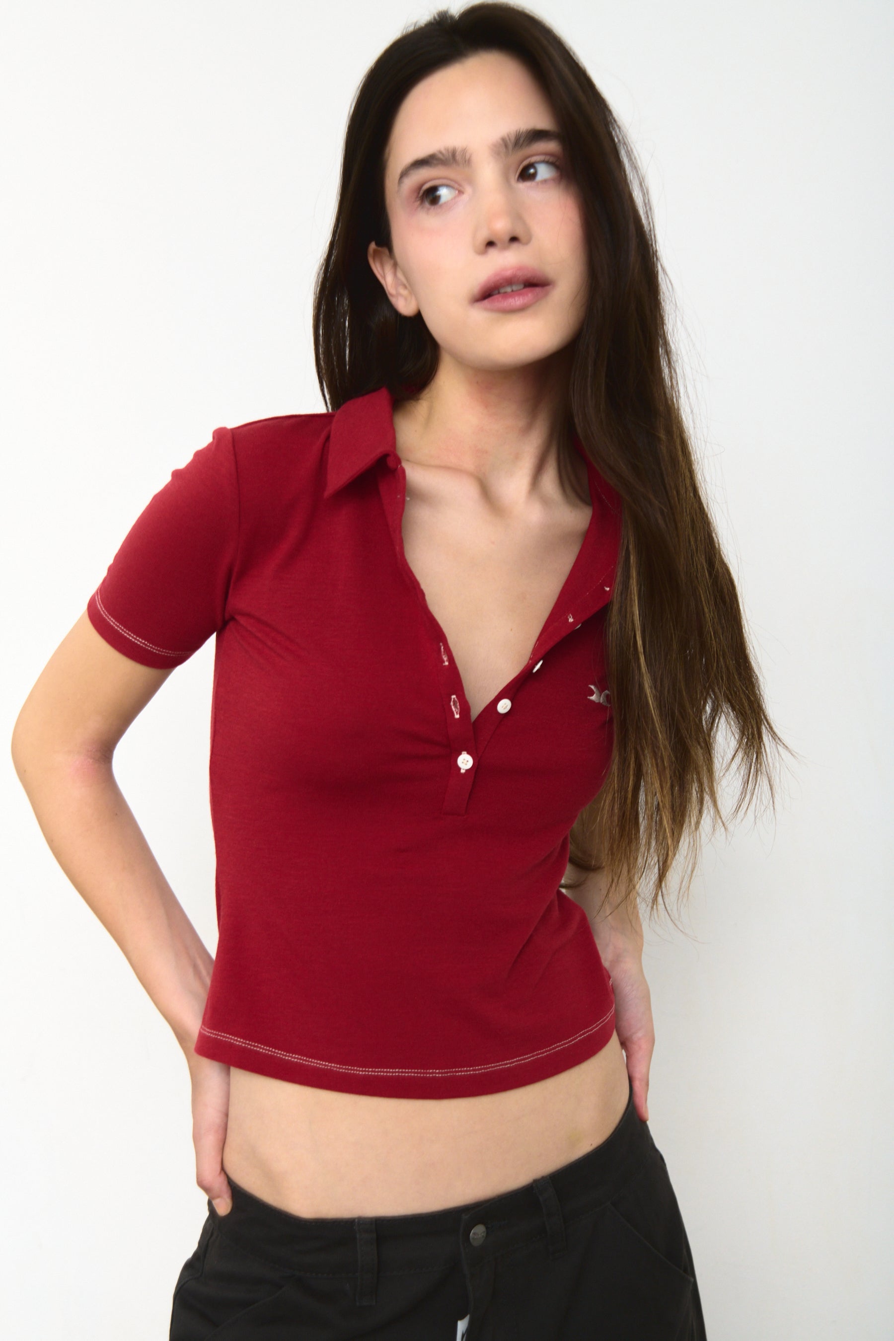 Fitted Red Polo