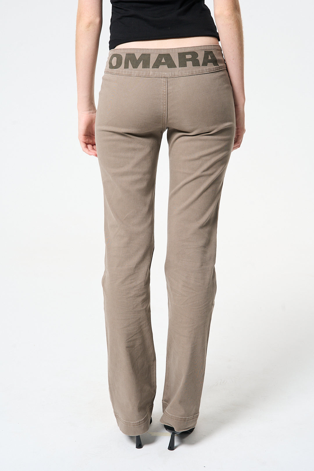Low Rise Washed Brown Pants