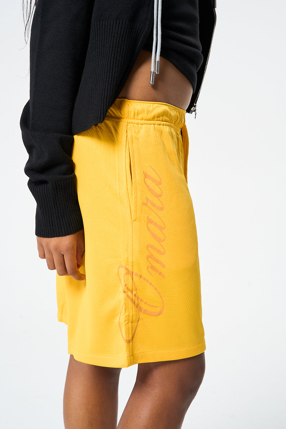 Yellow Mesh Basketball Shorts