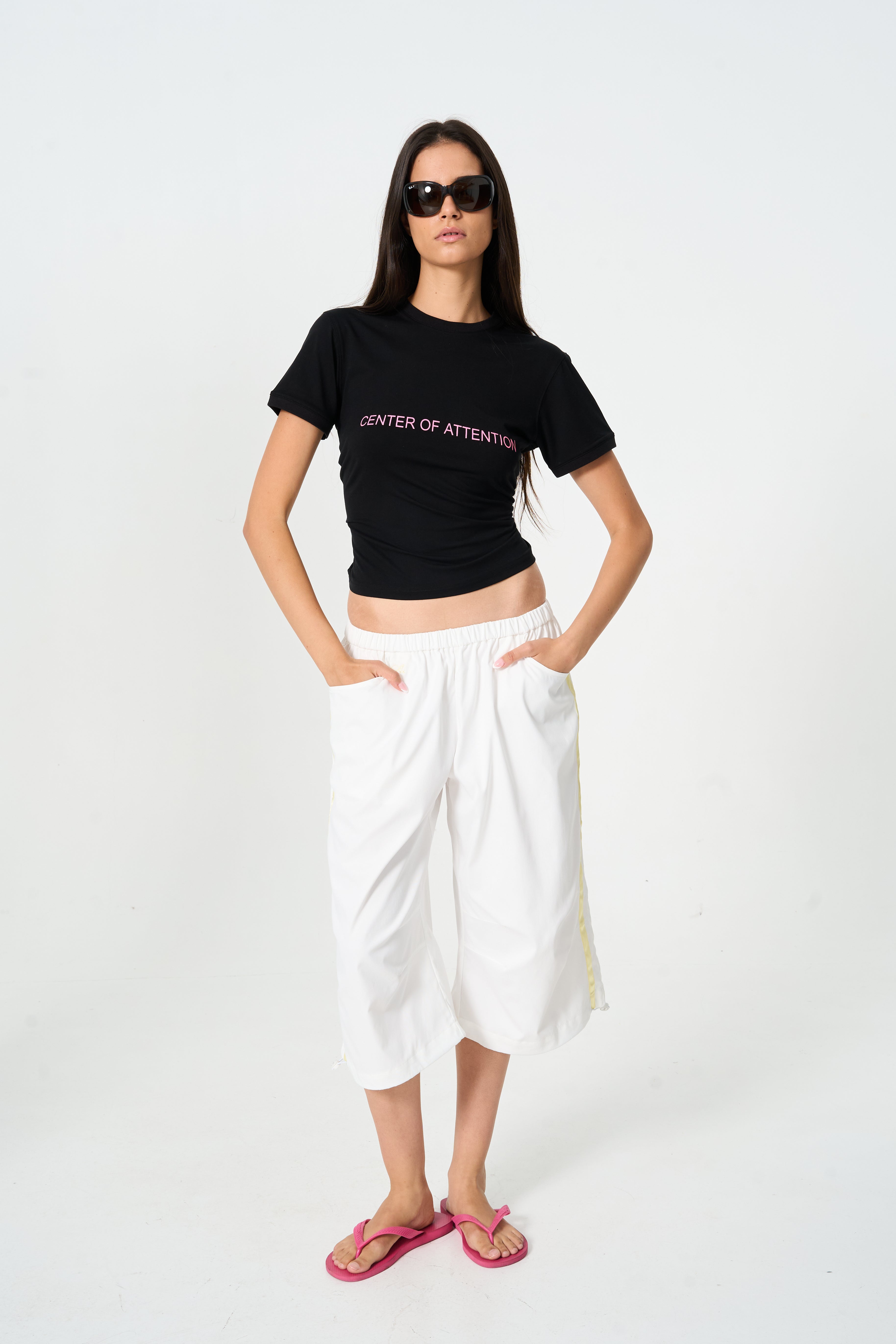 Capri Cargo Pants White