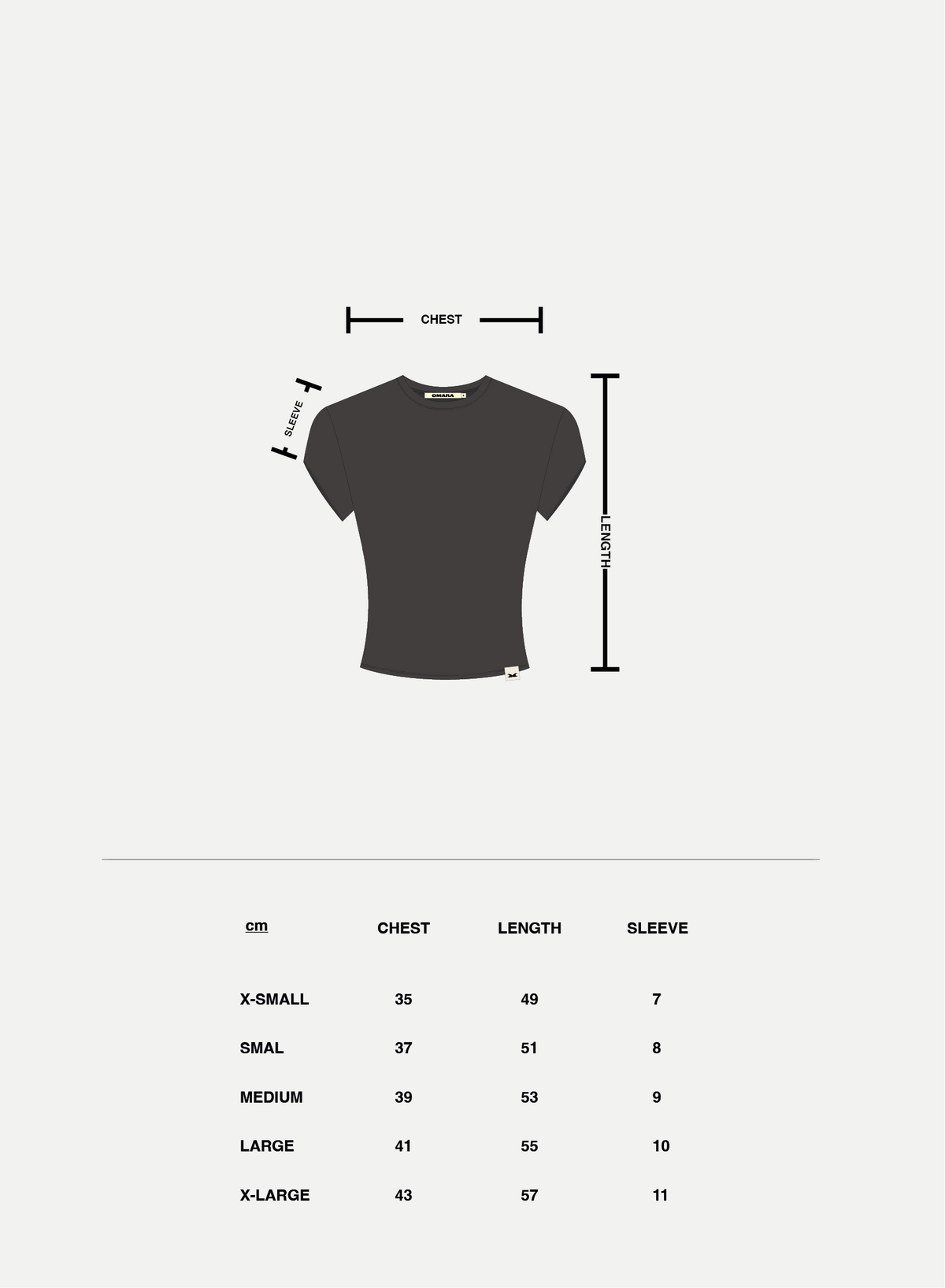 Size & fit guide: Inside The core - White top
