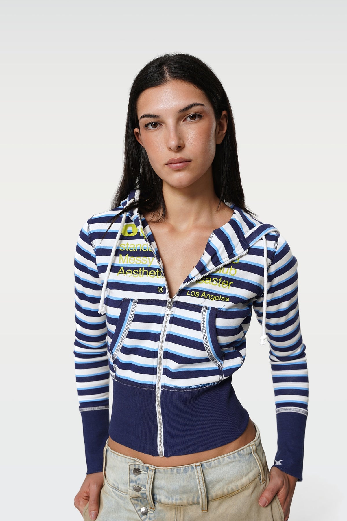 Essential Blue Striped Hoodie