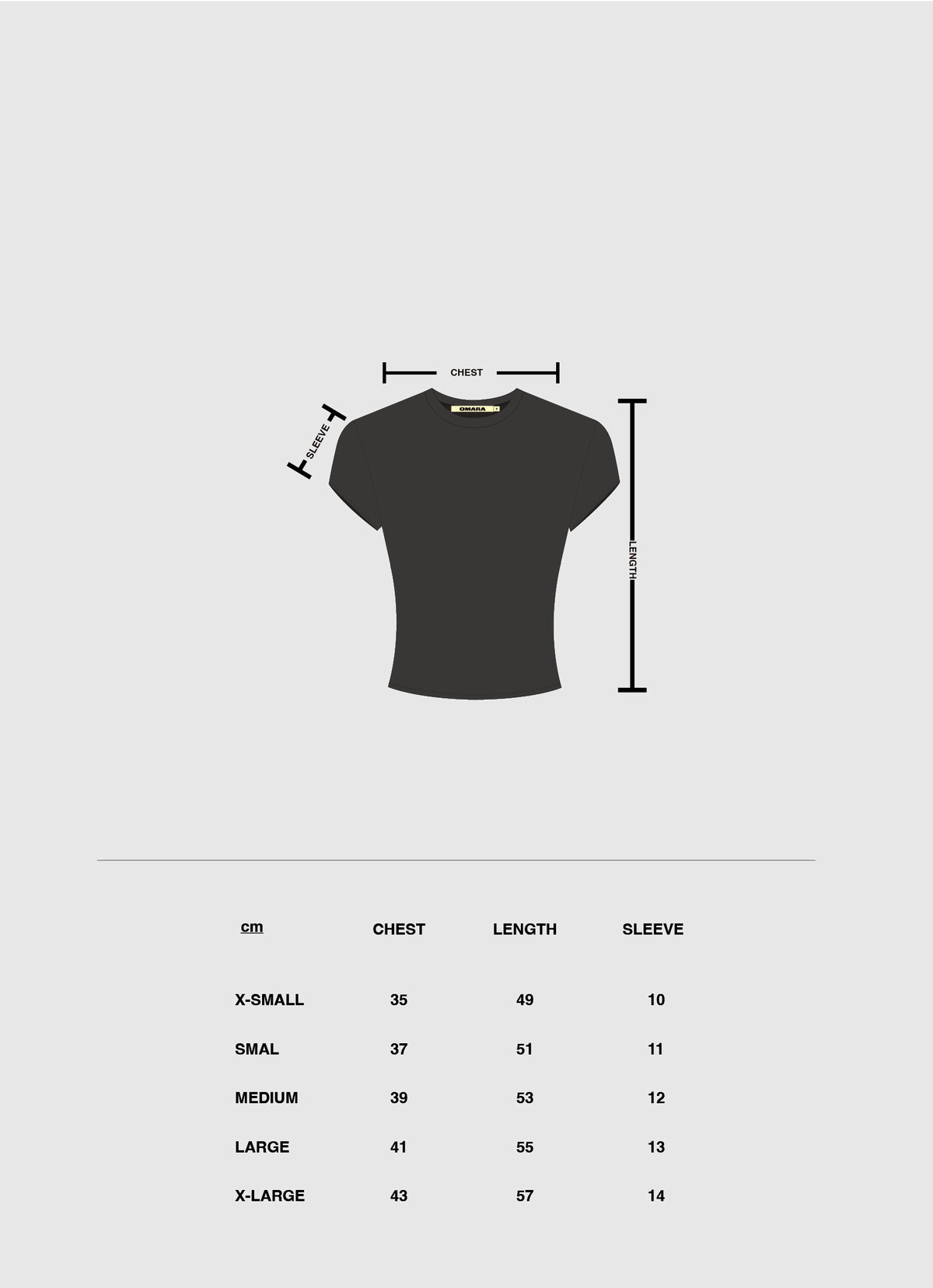 Size & fit guide: Mala Baby Tee