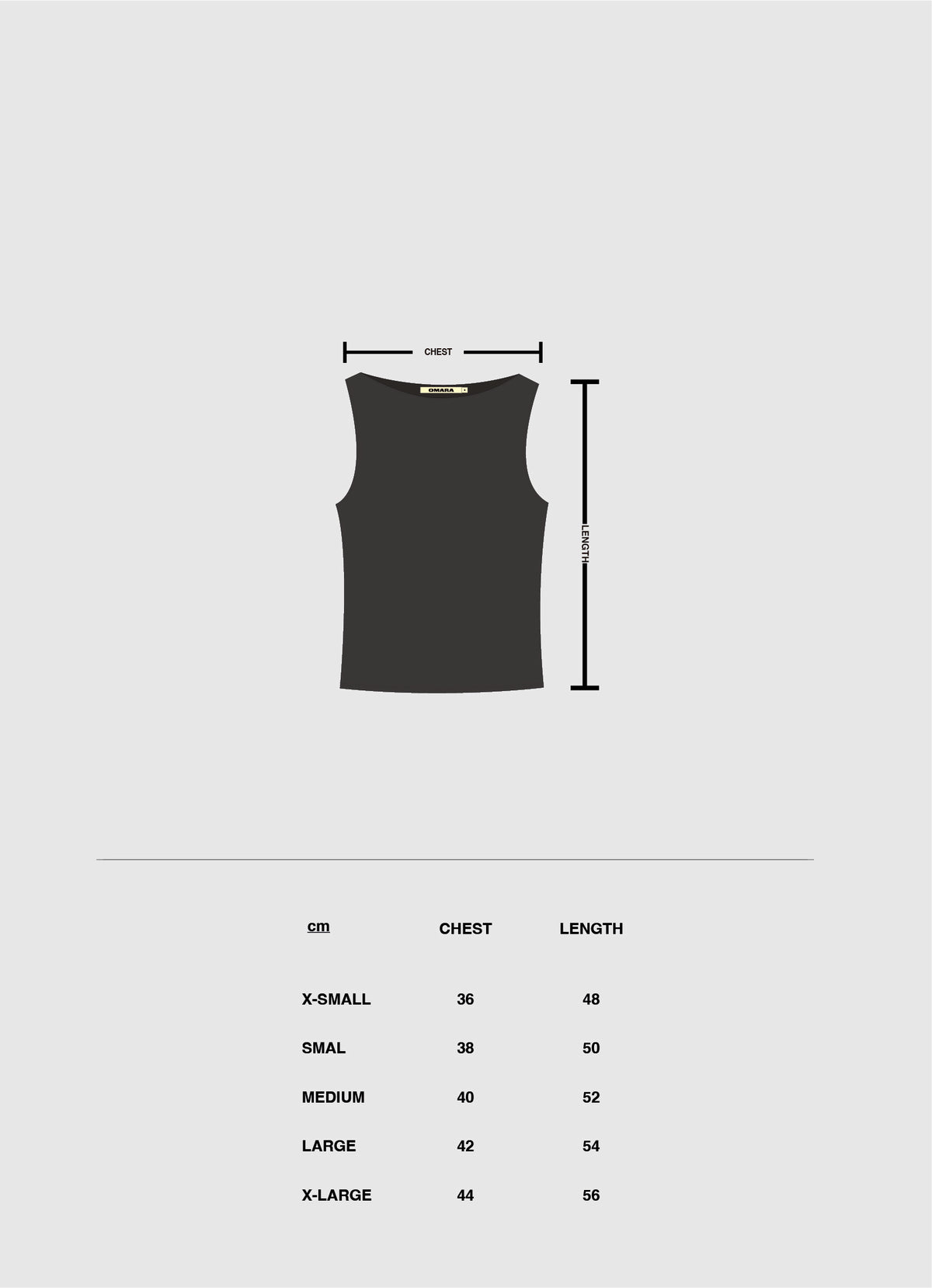 Size & fit guide: Black Rib Tank