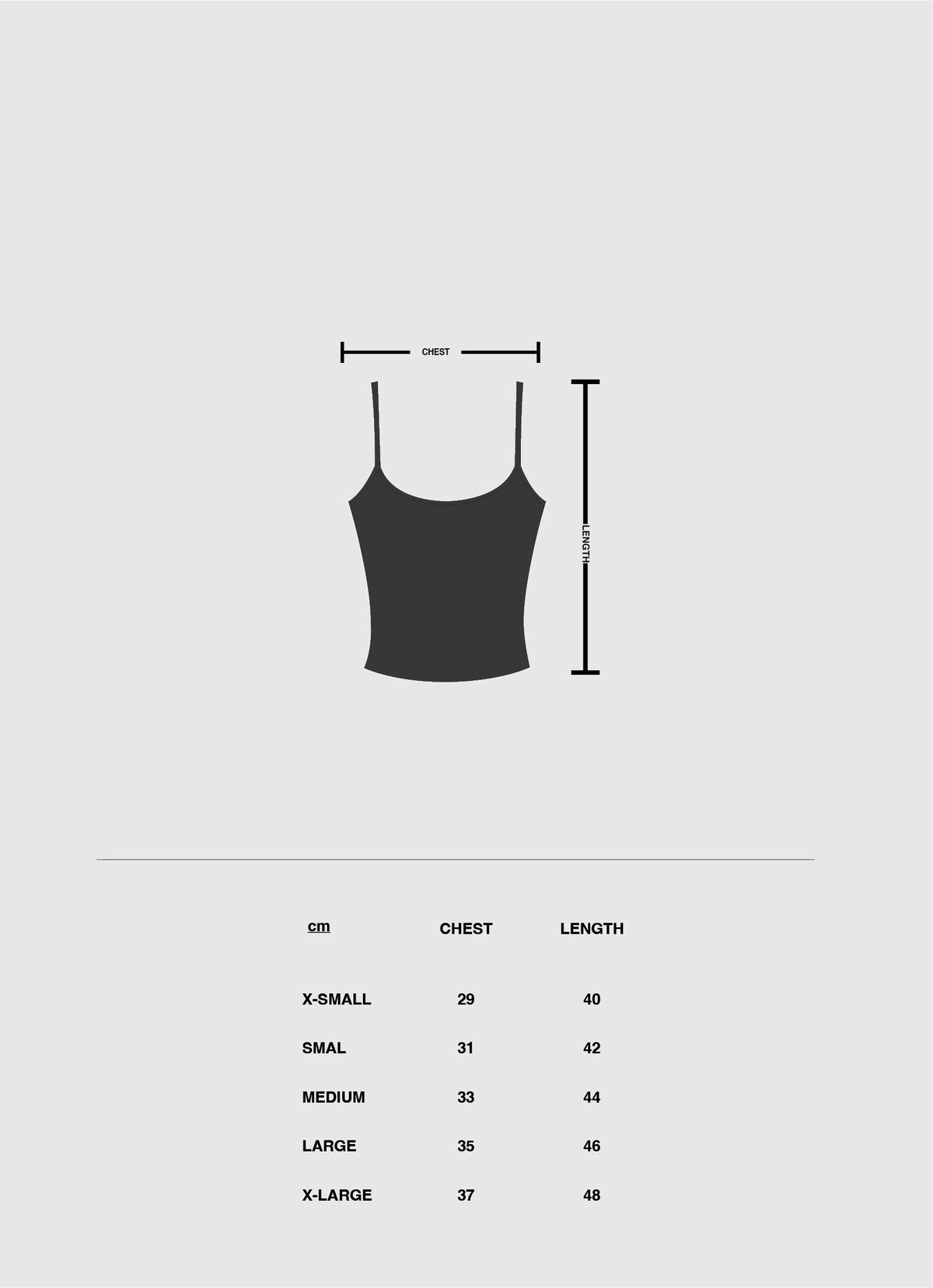 Size & fit guide: Classic Black Tank