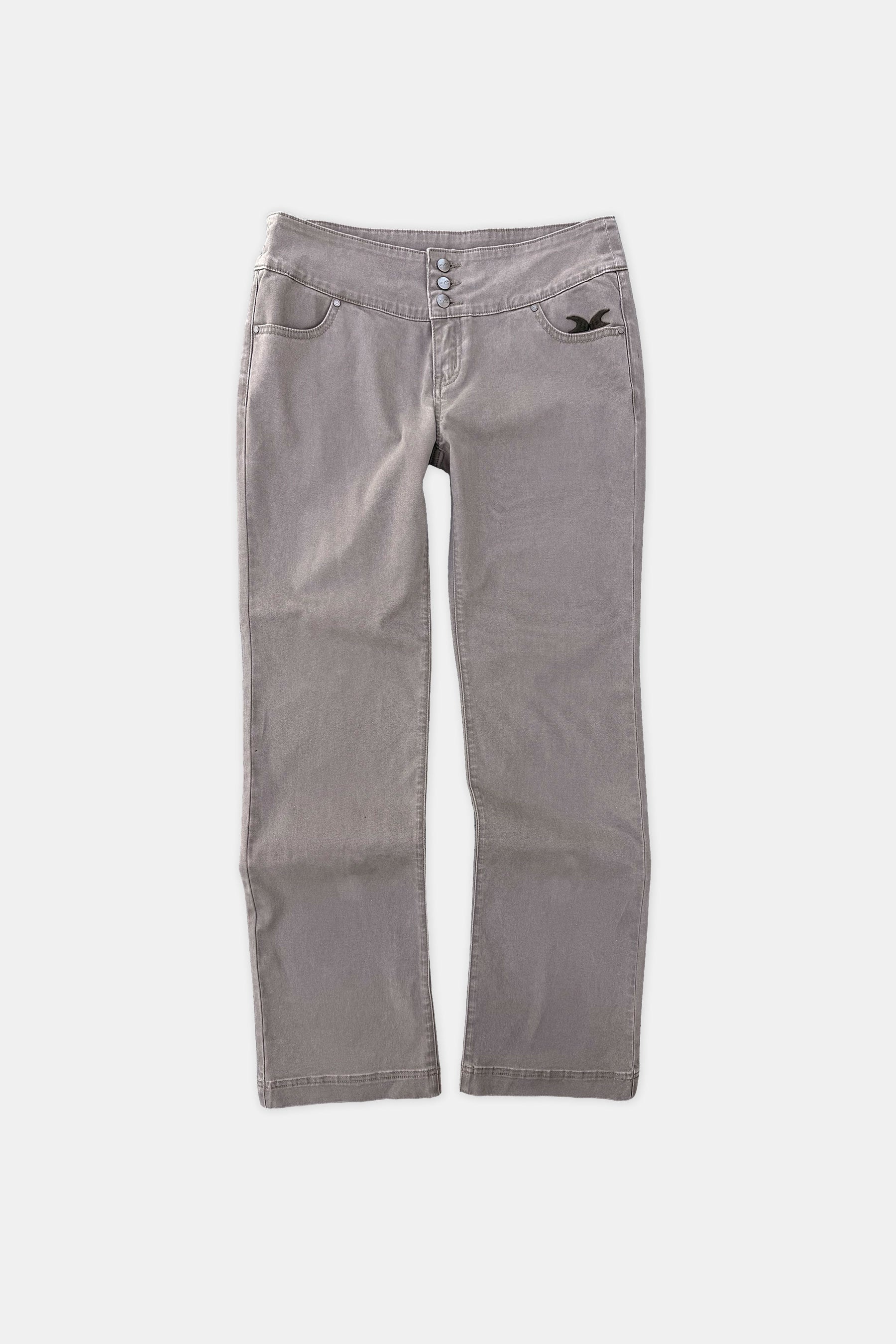 Low Rise Washed Brown Pants
