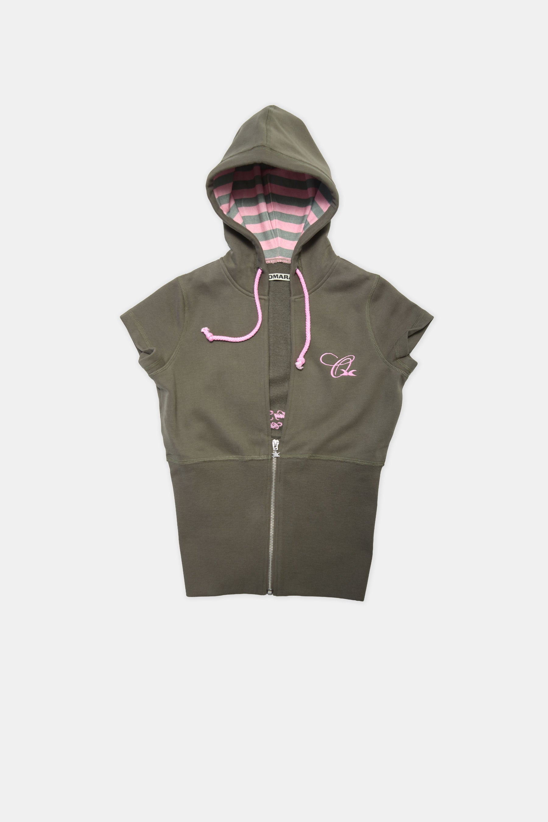 Short Sleeve Hoodie Brown